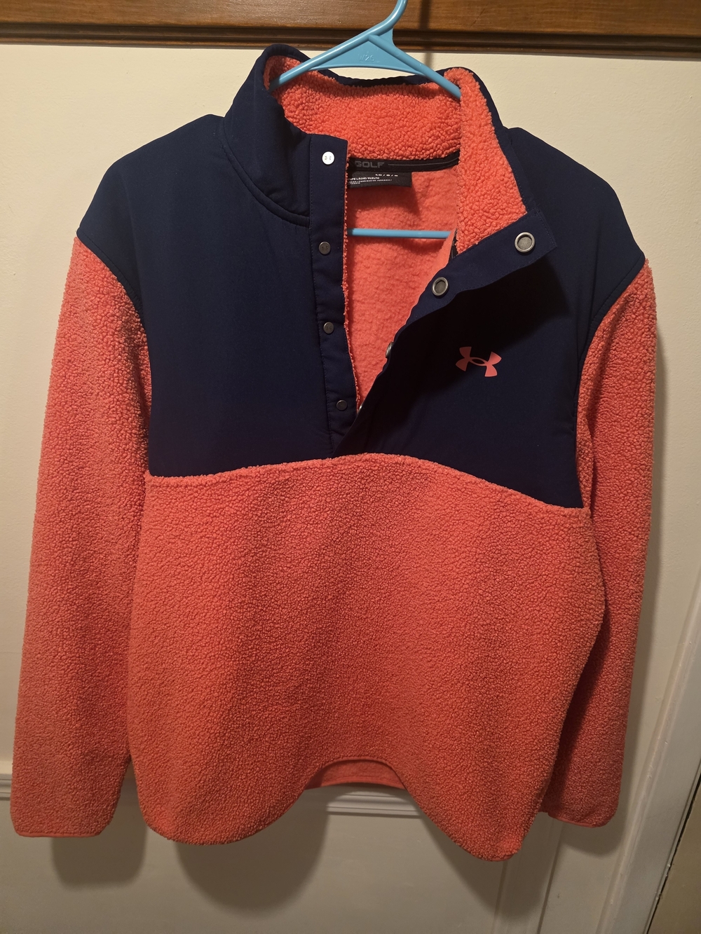 Under Armour Men’s Coral and Navy Fleece Pullover